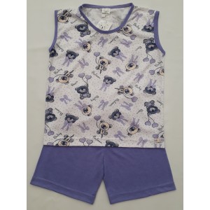 Pijama Regata Lilás Ursa com Laço 4